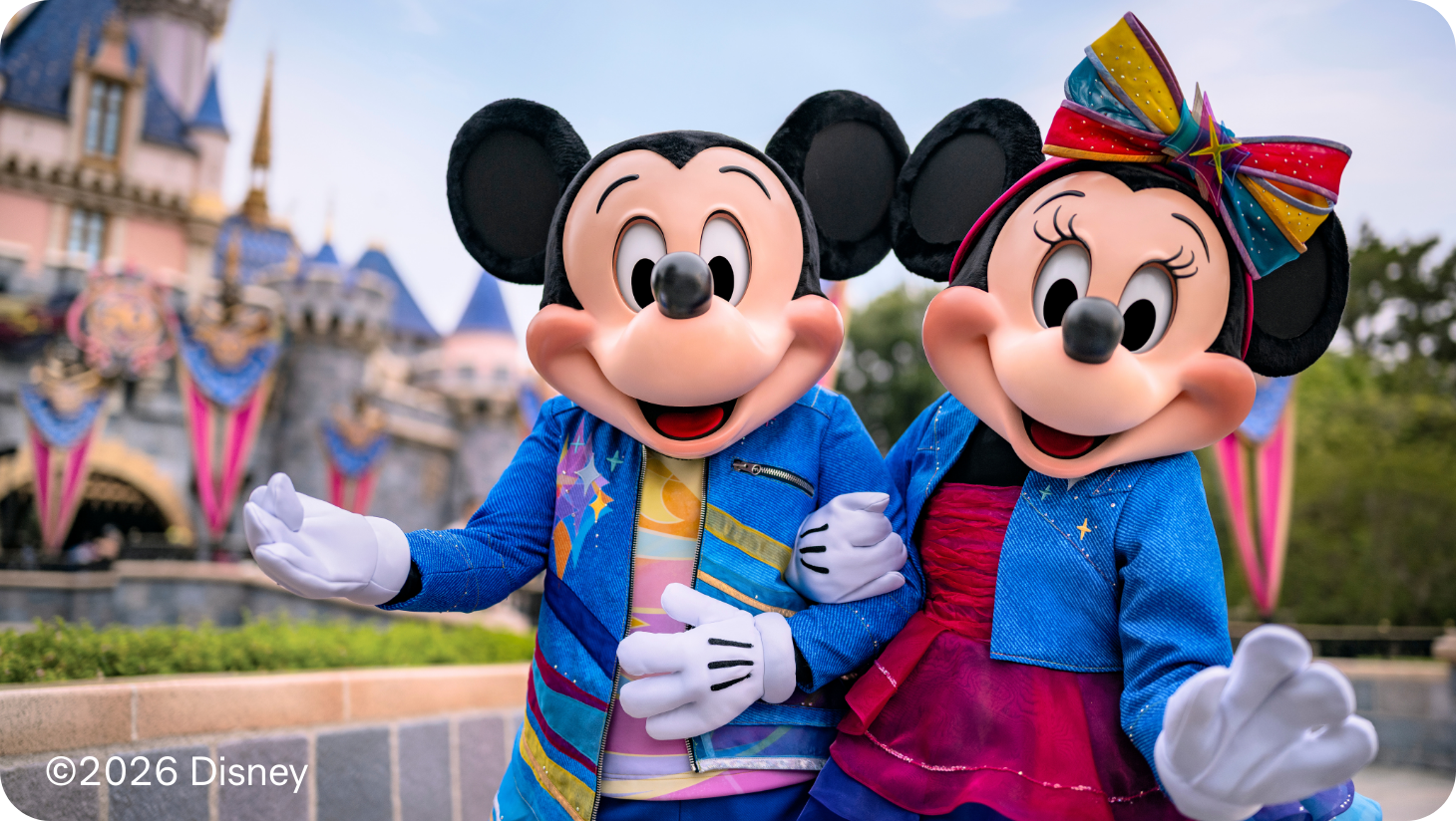 Disneyland Resort California presenting Mickey and Minnie Mouse.