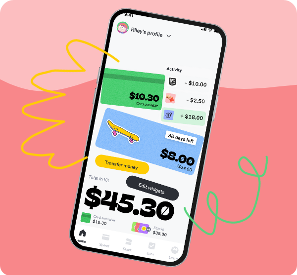 Kit app home screen for Riley.